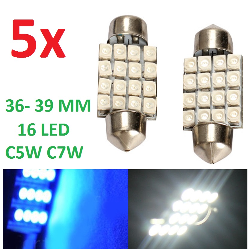 lote de 5 bombillas plafon interior placa de led let le luz para el coche moto o furgoneta matricula luz al suelo